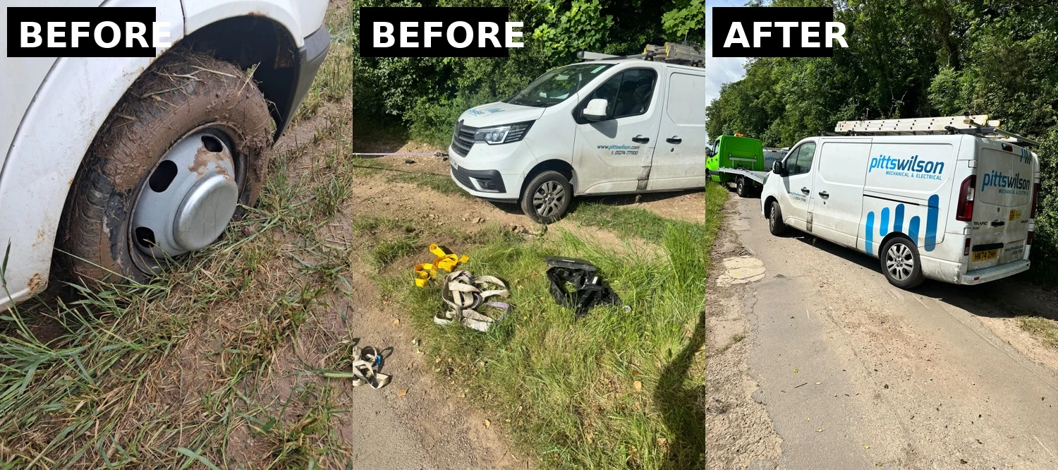 Vehicle pulled out from mud Cardiff mud recovery